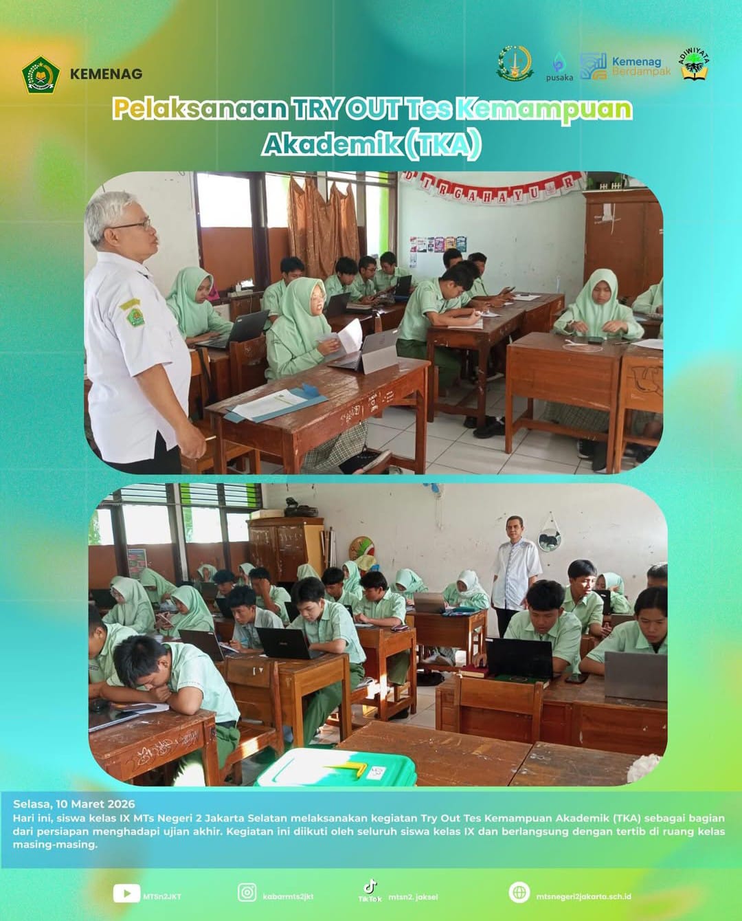 MTsN 2 Jakarta Mengadakan Try Out